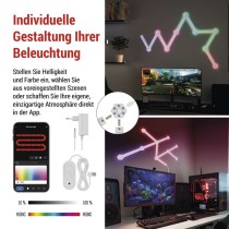GoSmart LED-Leuchte Lines weiß, 9 Teile, 34 W, RGBIC dimmbar, WiFi