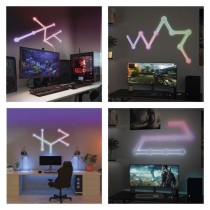 GoSmart LED-Leuchte Lines weiß, 9 Teile, 34 W, RGBIC dimmbar, WiFi