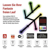 GoSmart LED Leuchte Lines schwarz, 9 Teile, 34 W, RGBIC dimmbar, WiFi