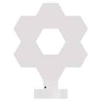 GoSmart LED-Tischleuchte Hexagon weiß, 6-teilig, RGBIC dimmbar, WiFi