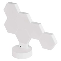 GoSmart LED-Tischleuchte Hexagon weiß, 6-teilig, RGBIC dimmbar, WiFi