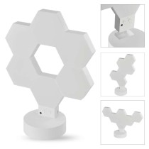 GoSmart LED-Tischleuchte Hexagon weiß, 6-teilig, RGBIC dimmbar, WiFi