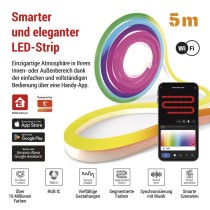 GoSmart Flexible LED-Leiste NEON weiß, 5 m, 33 W, RGBIC dimmbar, WiFi