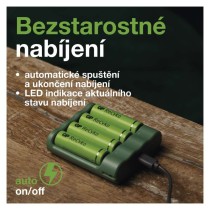 Nabíječka baterií GP Everyday B421 + 4× AA ReCyko 2700 + USB