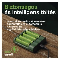 GP Akkumulátor töltő USB Adapter Everyday B421+4xAA GP ReCyko 2700mAh
