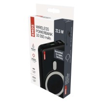 EMOS Powerbank WI 1023D, 10 000 mAh, 22,5 W+Wireless, fekete