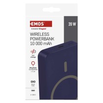 EMOS Powerbank WI 1046, 10 000 mAh, 20 W+Wireless, kék