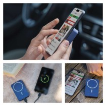 EMOS Powerbank WI 1046, 10 000 mAh, 20 W+Wireless, kék