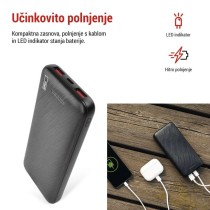 EMOS AlphaQ3 powerbank, 10 000 mAh, 22,5 W, črni
