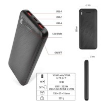 EMOS Powerbank AlphaQ3, 10 000 mAh, 22,5 W, fekete