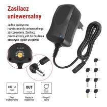 Zasilacz impulsowy 600mA z wymiennymi końcówkami