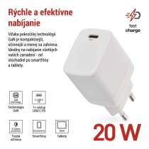 Univerzálny USB adaptér GaN do siete PD 20 W max.
