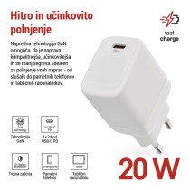 USB polnilec hišni GaN PD 20 W max.