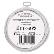 Prodlužovací kabel 3 m / 1 zásuvka / bílý / PVC / 1 mm2