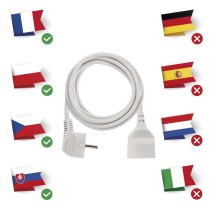 Predlžovací kábel – spojka, 3m, biely