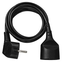 Prodlužovací kabel 1,5 m / 1 zásuvka / černý / PVC / 1 mm2