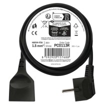 Prodlužovací kabel 3 m / 1 zásuvka / černý / PVC / 1,5 mm2