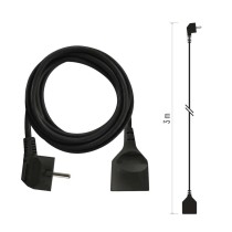 Prodlužovací kabel 3 m / 1 zásuvka / černý / PVC / 1,5 mm2