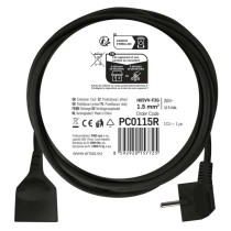 Prodlužovací kabel 5 m / 1 zásuvka / černý / PVC / 1,5 mm2