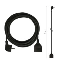 Prodlužovací kabel 5 m / 1 zásuvka / černý / PVC / 1,5 mm2