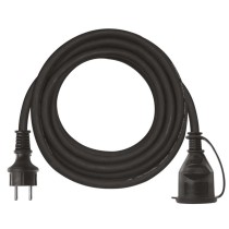 Przedłużacz ogrodowy 5 m / 1 gniazdo / czarny / guma-neopren / 230 V / 1,5 mm2