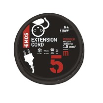 Przedłużacz ogrodowy 5 m / 1 gniazdo / czarny / guma-neopren / 230 V / 1,5 mm2