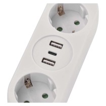 EMOS HOSSZABBÍTÓ 2ALJ.+2×USB A+1×USB C, 1,5M
