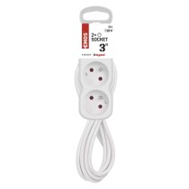 Prodlužovací kabel 3 m / 2 zásuvka / bílý / PVC / 1 mm2