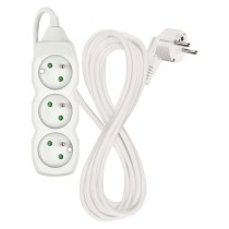 Predlžovací kábel 5 m / 3 zásuvky / biely / PVC / 1,5 mm2