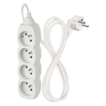 Prodlužovací kabel 1,5 m / 4 zásuvky / bílý / PVC / 1 mm2