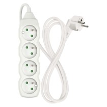 Prodlužovací kabel 1,5 m / 4 zásuvky / bílý / PVC / 1 mm2