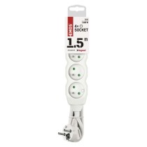 Prodlužovací kabel 1,5 m / 4 zásuvky / bílý / PVC / 1 mm2