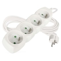 Prodlužovací kabel 3 m / 4 zásuvky / bílý / PVC / 1 mm2