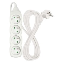 Predlžovací kábel 5 m / 4 zásuvky / biely / PVC / 1,5 mm2