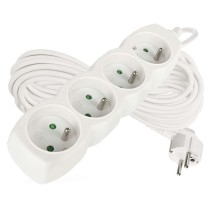 Prodlužovací kabel 10 m / 4 zásuvky / bílý / PVC / 1 mm2