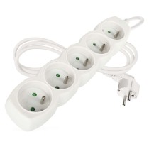 Predlžovací kábel 1,5 m / 5 zásuviek / biely / PVC / 1 mm2