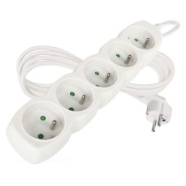 Prodlužovací kabel 2 m / 5 zásuvek / bílý / PVC / 1 mm2