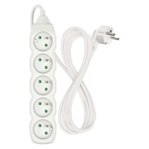 Prodlužovací kabel 2 m / 5 zásuvek / bílý / PVC / 1 mm2