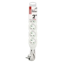 Prodlužovací kabel 2 m / 5 zásuvek / bílý / PVC / 1 mm2