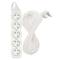 Prodlužovací kabel 10 m / 5 zásuvek / bílý / PVC / 1 mm2