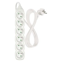 Predlžovací kábel 2 m / 6 zásuviek / biely / PVC / 1 mm2