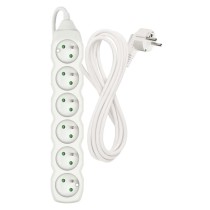 Przedłużacz 3 m / 6 gniazd / biały / PVC / 1 mm2