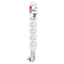 Przedłużacz 3 m / 6 gniazd / biały / PVC / 1 mm2