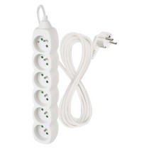 Prodlužovací kabel 5 m / 6 zásuvek / bílý / PVC / 1 mm2