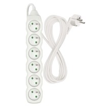 Prodlužovací kabel 5 m / 6 zásuvek / bílý / PVC / 1 mm2