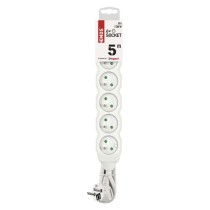 Prodlužovací kabel 5 m / 6 zásuvek / bílý / PVC / 1 mm2