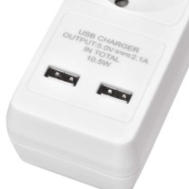 Prodlužovací kabel 2 m / 3 zásuvky / s vypínačem / bílý / PVC / s USB / 1,5 mm2