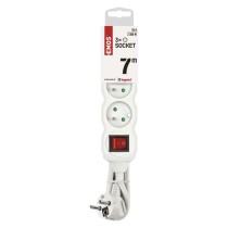 Prodlužovací kabel 7 m / 3 zásuvky / s vypínačem / bílý / PVC / 1 mm2