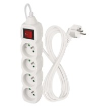 Predlžovací kábel 2 m / 4 zásuvky / s vypínačom / biely / PVC / 1 mm2