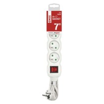 Predlžovací kábel 7 m / 4 zásuvky / s vypínačom / biely / PVC / 1,5 mm2